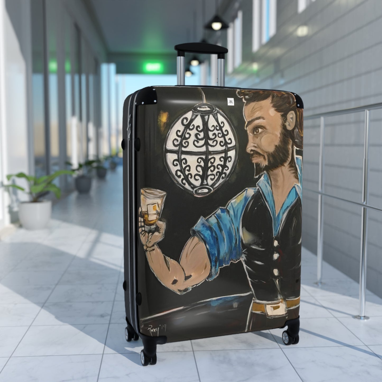 "A Stiff One" Hot Bartender Carry on Suitcase