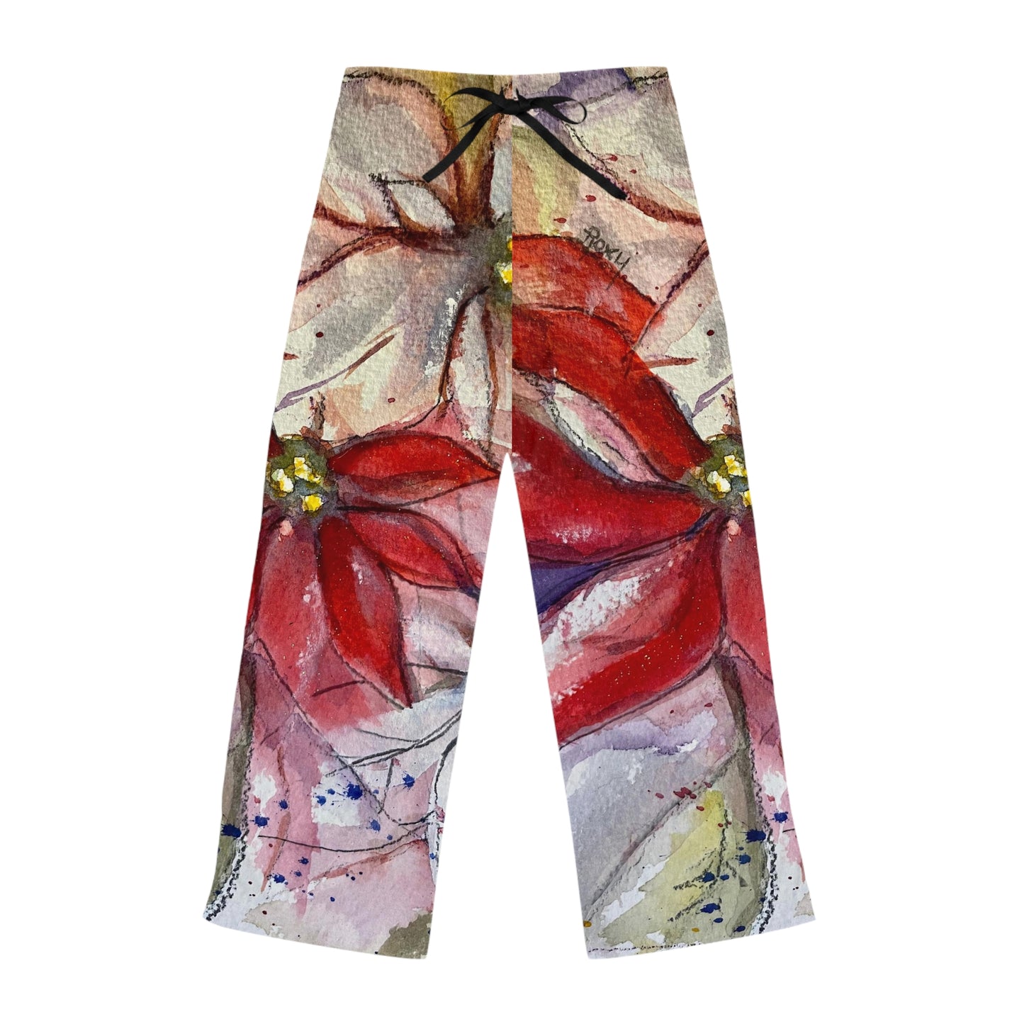 Poinsettias Print-Women's Pajama Pants