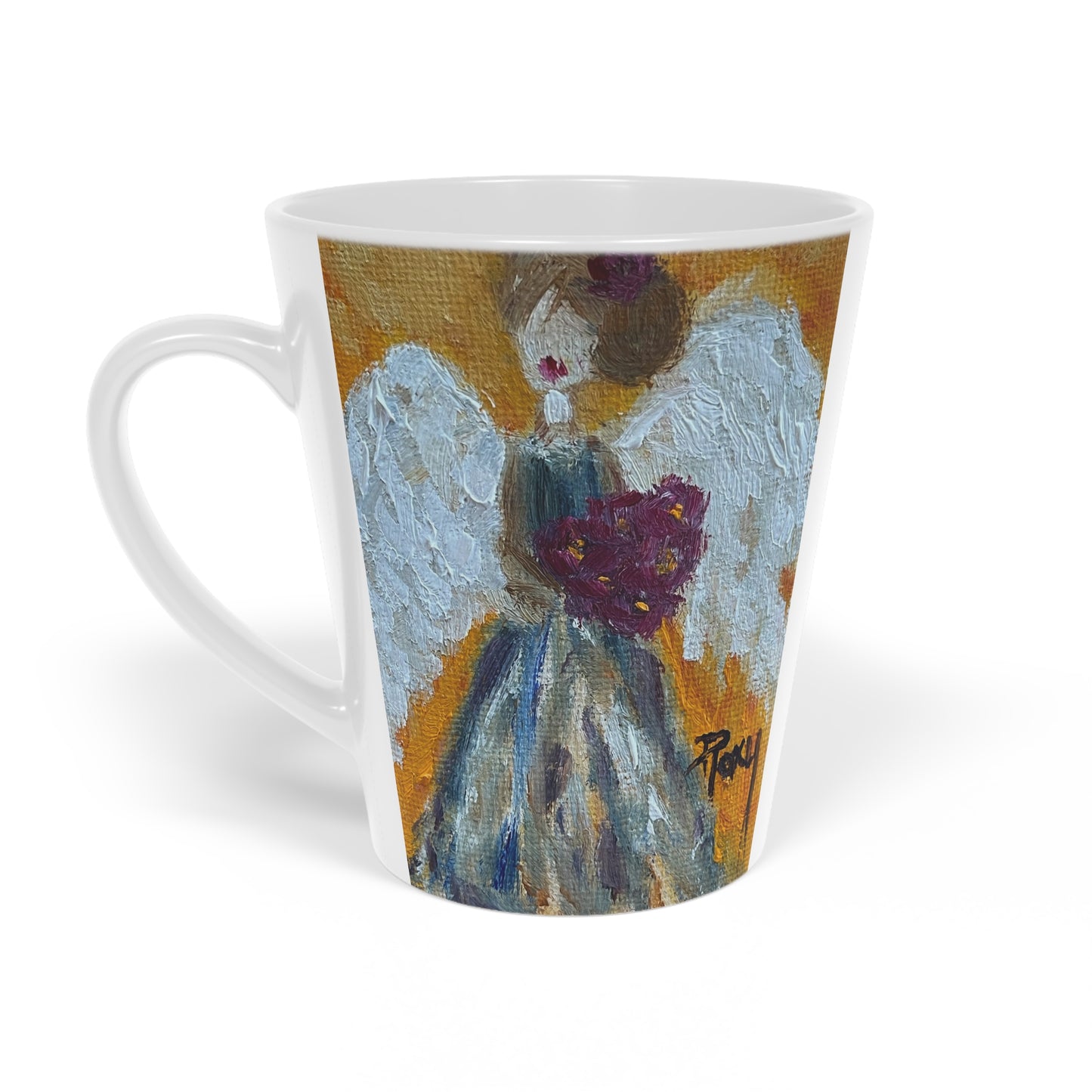 Mourning Angel Latte Mug, 12oz