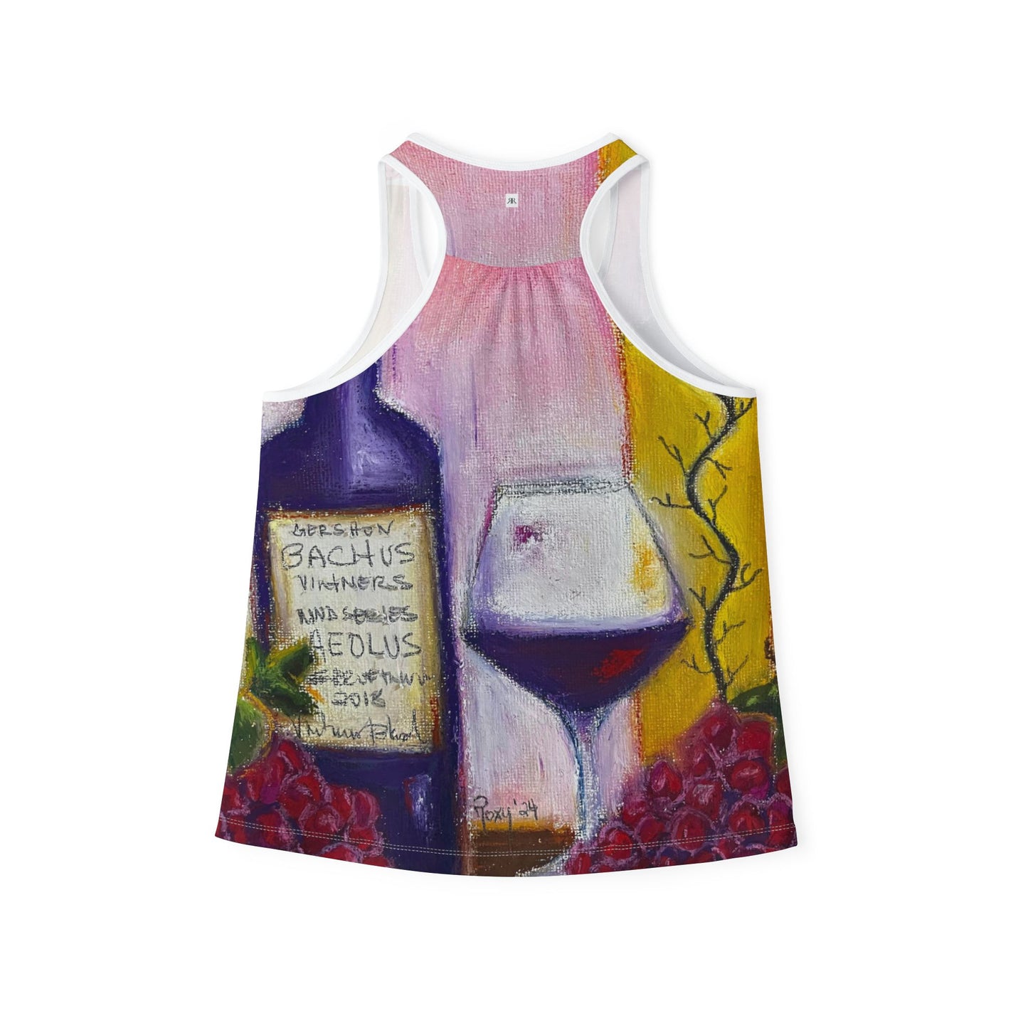 Women's Racerback Tank Top-Aeolus-GBV Wine and Clique Glass