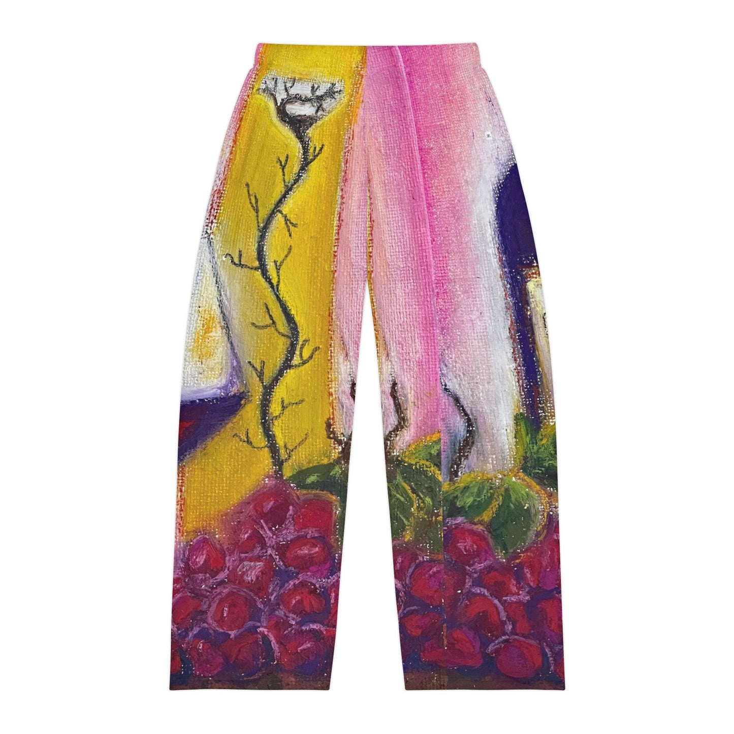 Men's Pajama Pants featuring Roxy Rich GBV Aeolus Wine Bottle and Clique Glass - Fun Travel Wear