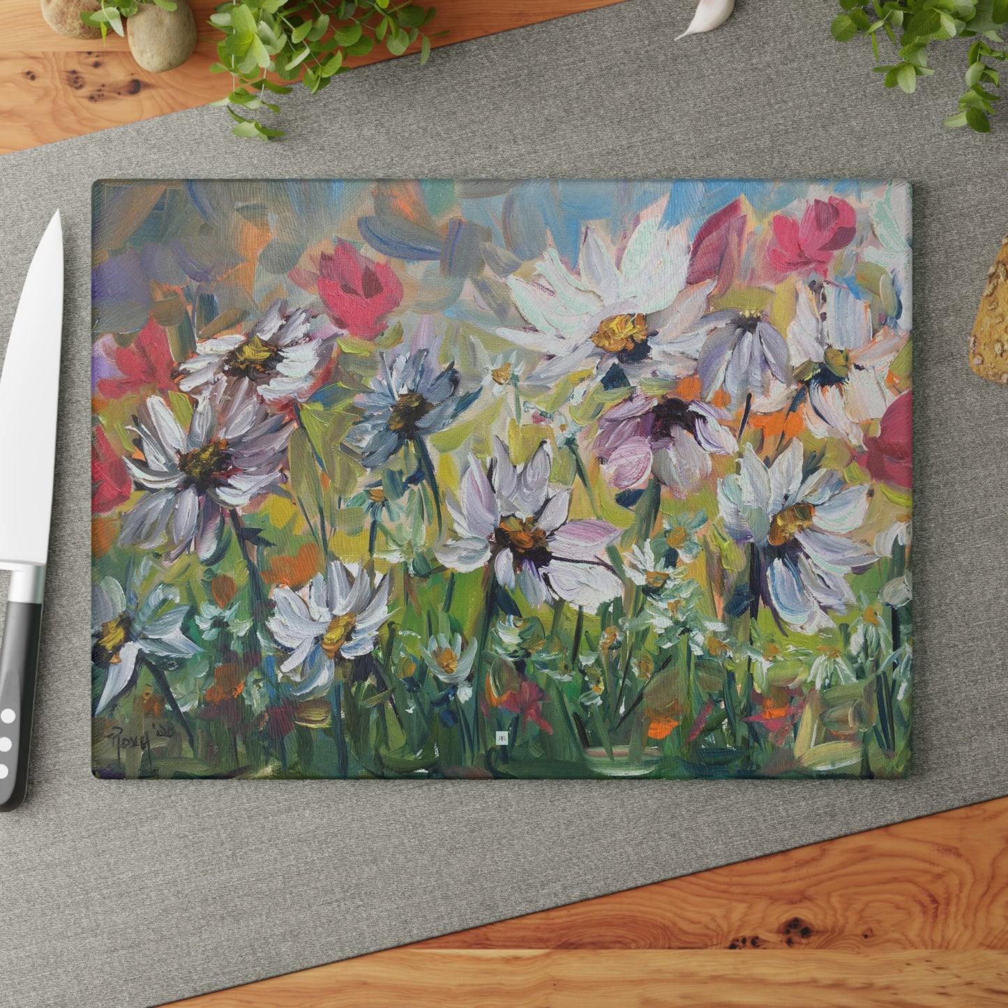 Abstract Daisy Garden Cutting Board