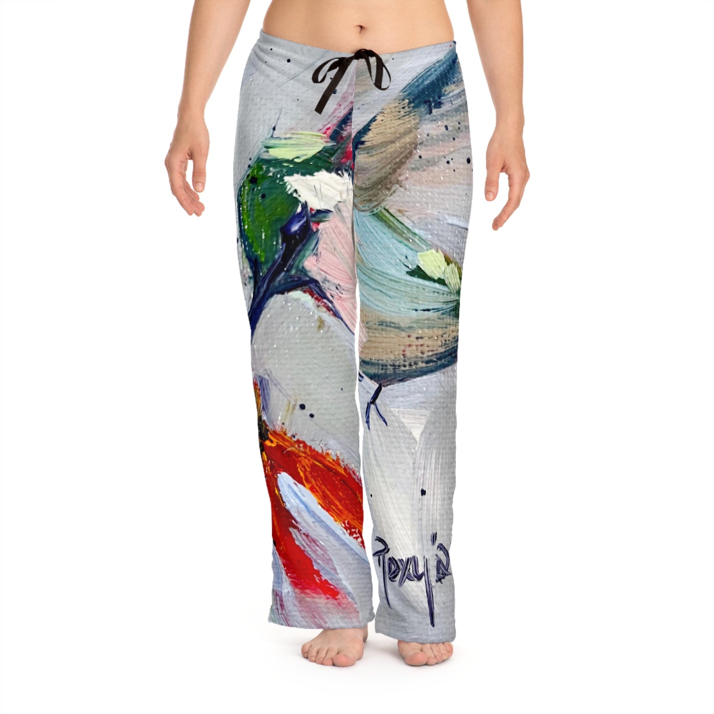 Pajama Pants - Hummingbird at a Coneflower- Women's Pajama Pants