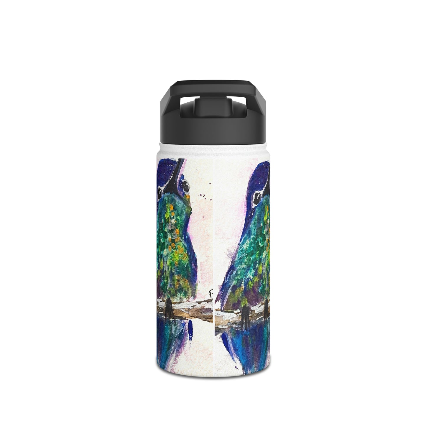 Buff Bellied Hummingbird Stainless Steel Water Bottle, Standard Lid