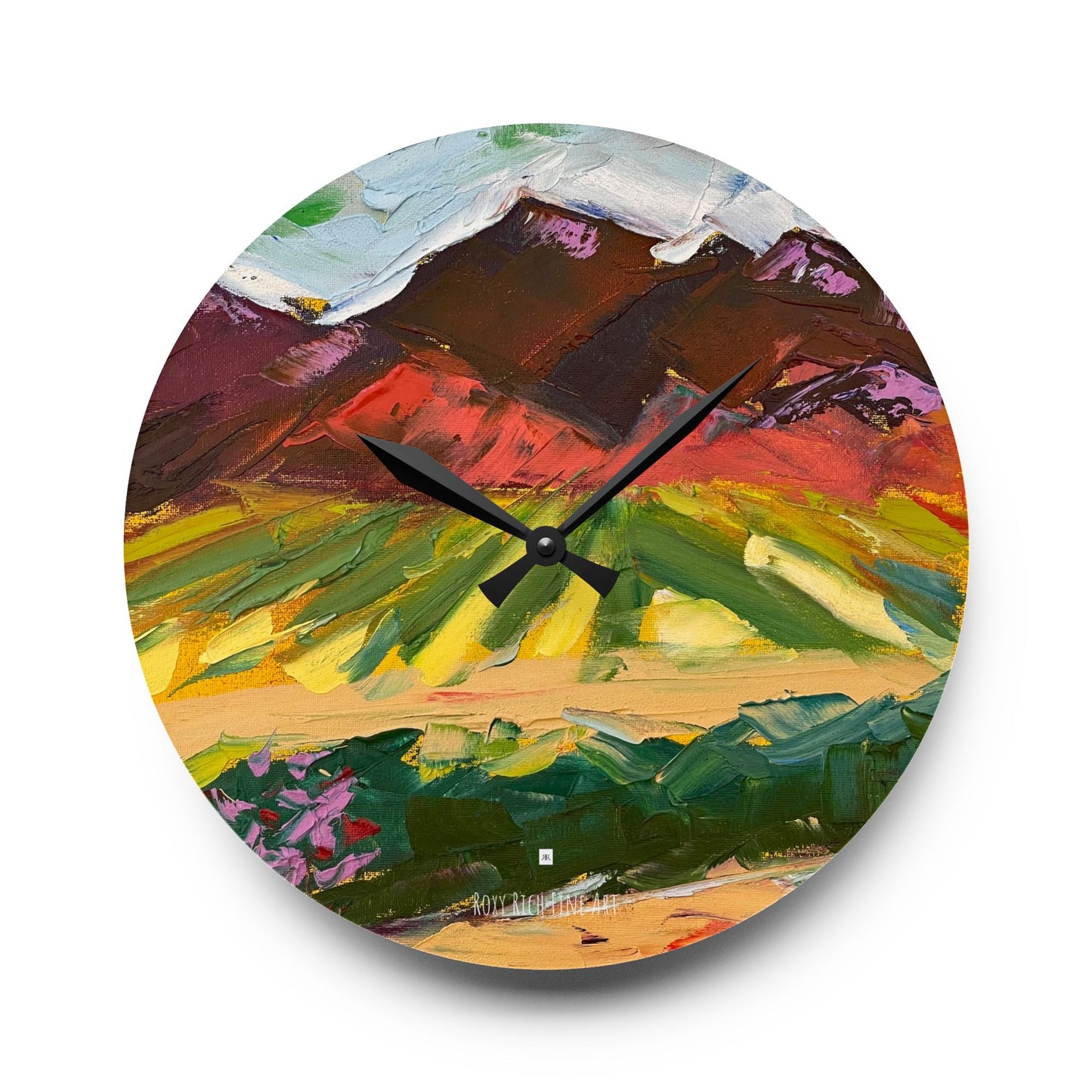 Mountain View at Chapin Acrylic Wall Clock