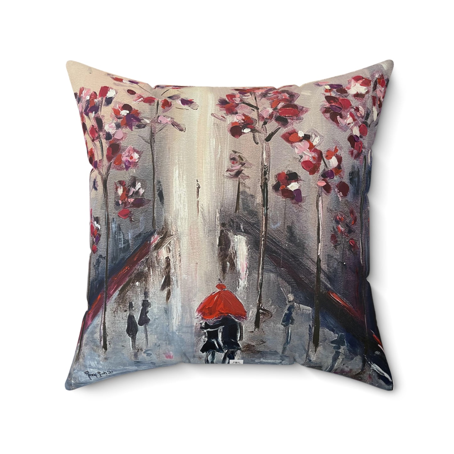 Strolling in Paris (Romantic Couple) Indoor Spun Polyester Square Pillow