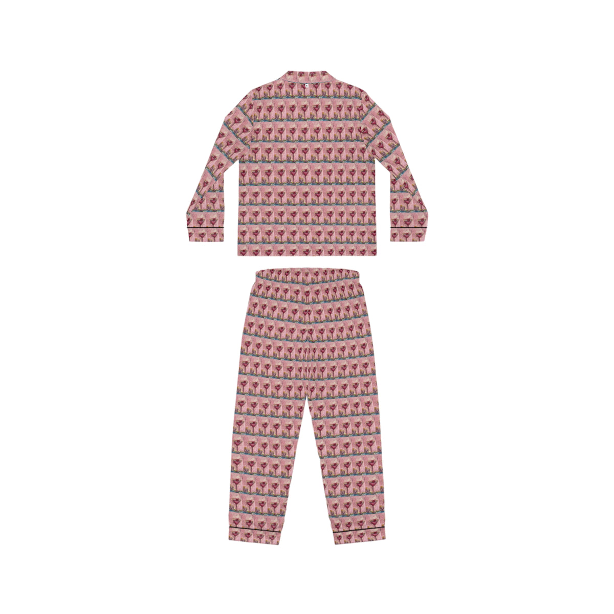 Satin Pajamas — Luxurious Silky Sleepwear Set- Pink Martini