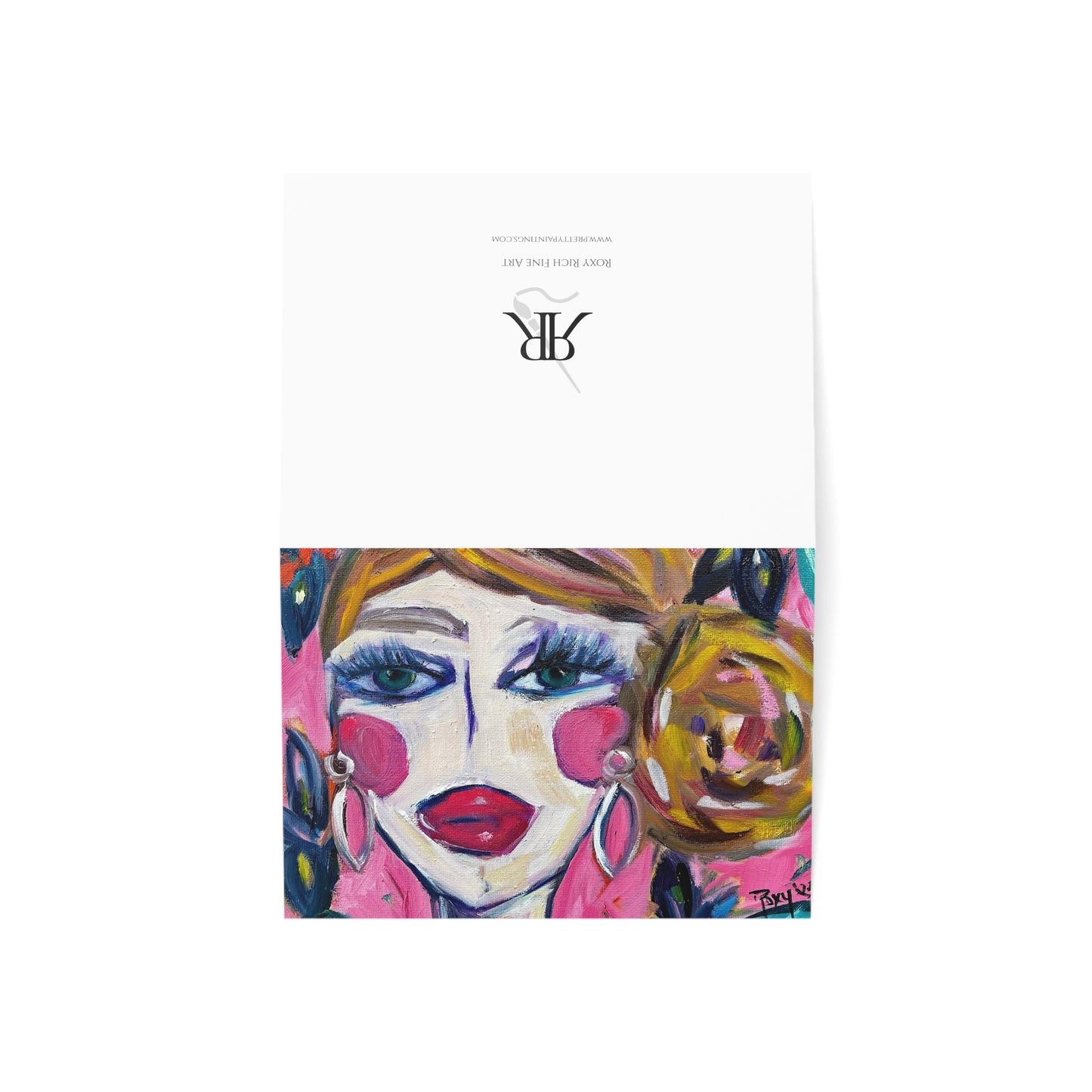 Lady with Irises Greeting Cards