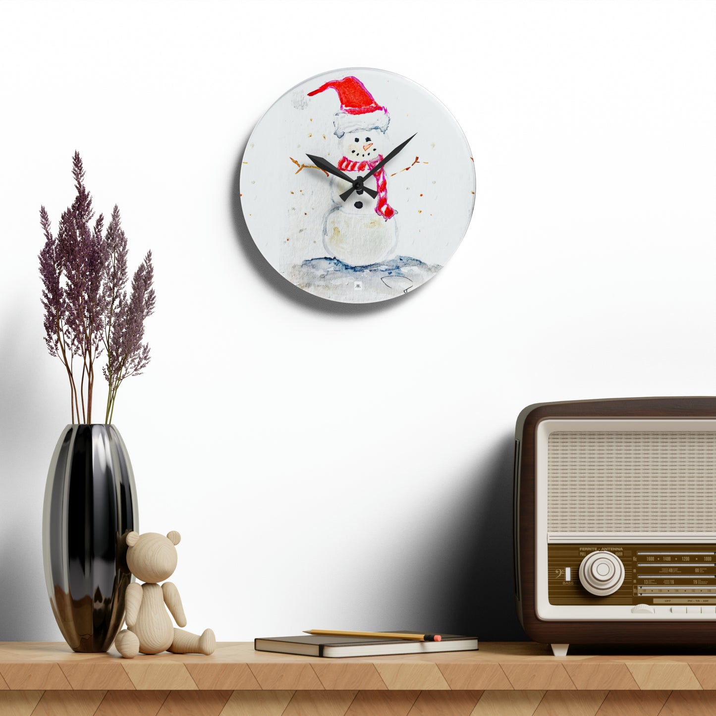 Snowman Acrylic Wall Clock