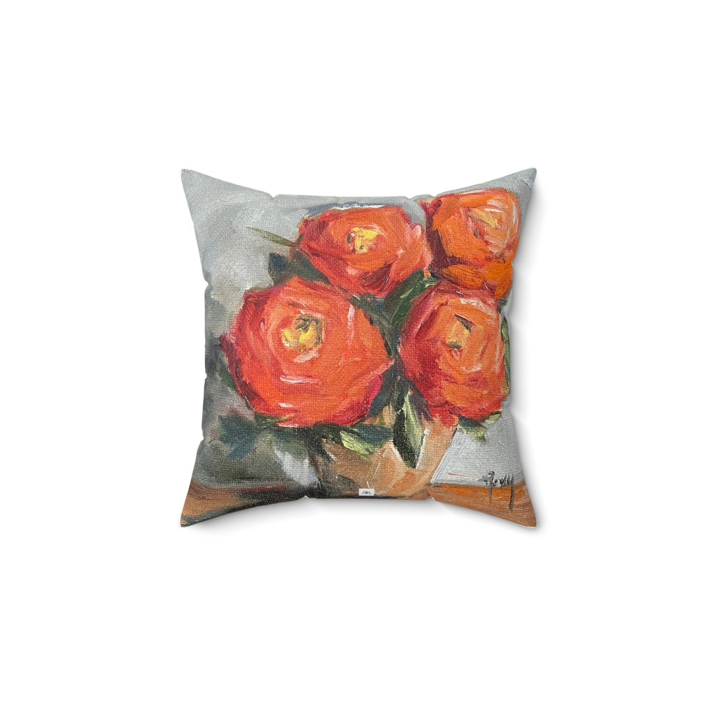 Orange Roses Elegant Indoor Spun Polyester Square Pillow