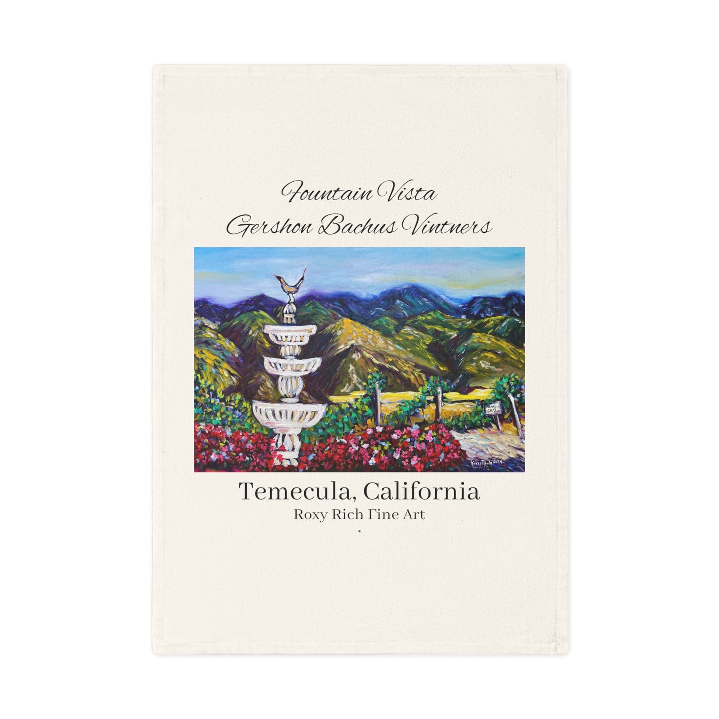 Fountain Vista at GBV Organic Vegan Cotton Tea Towel