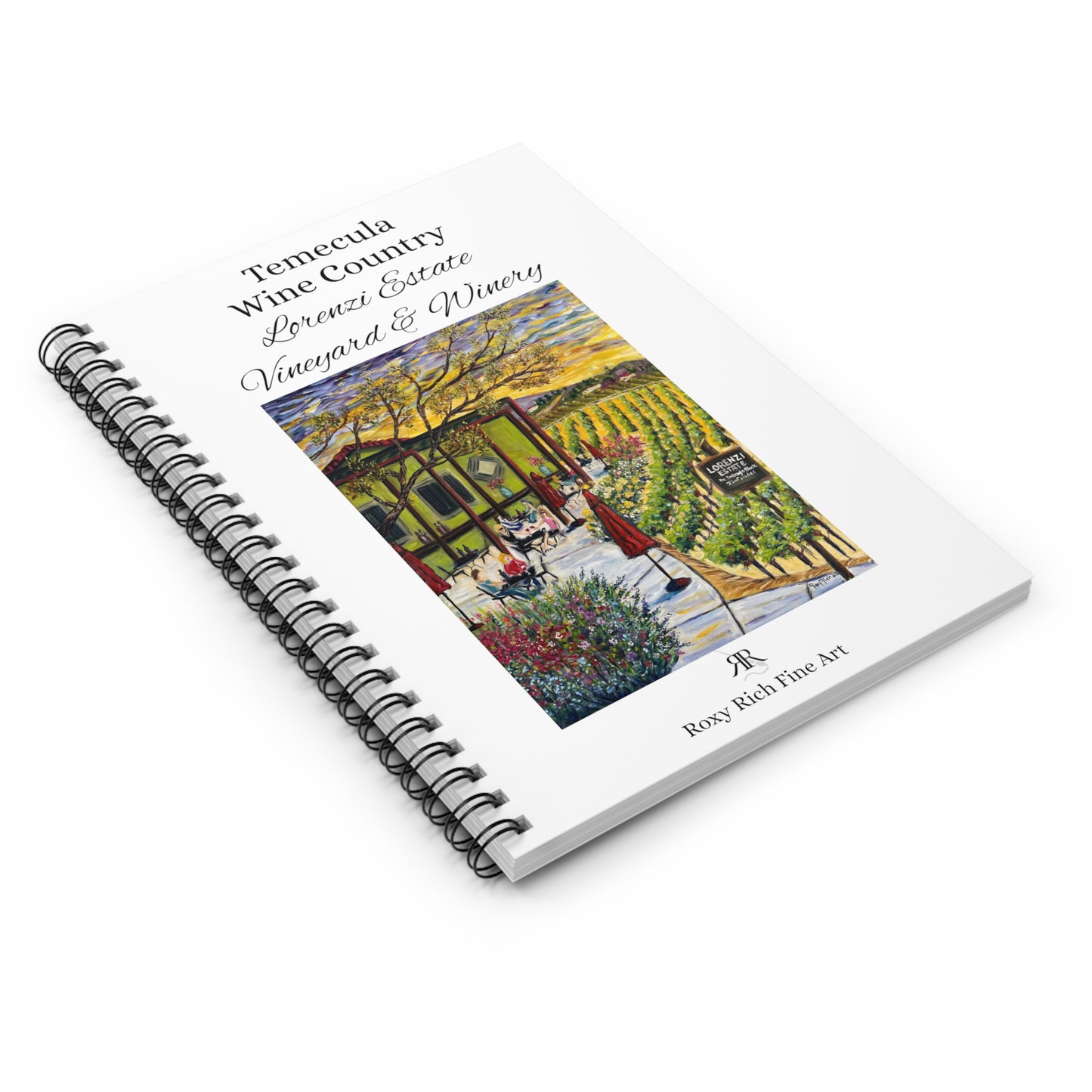Región vinícola de Temecula "Terraza de la finca Lorenzi" Cuaderno de espiral