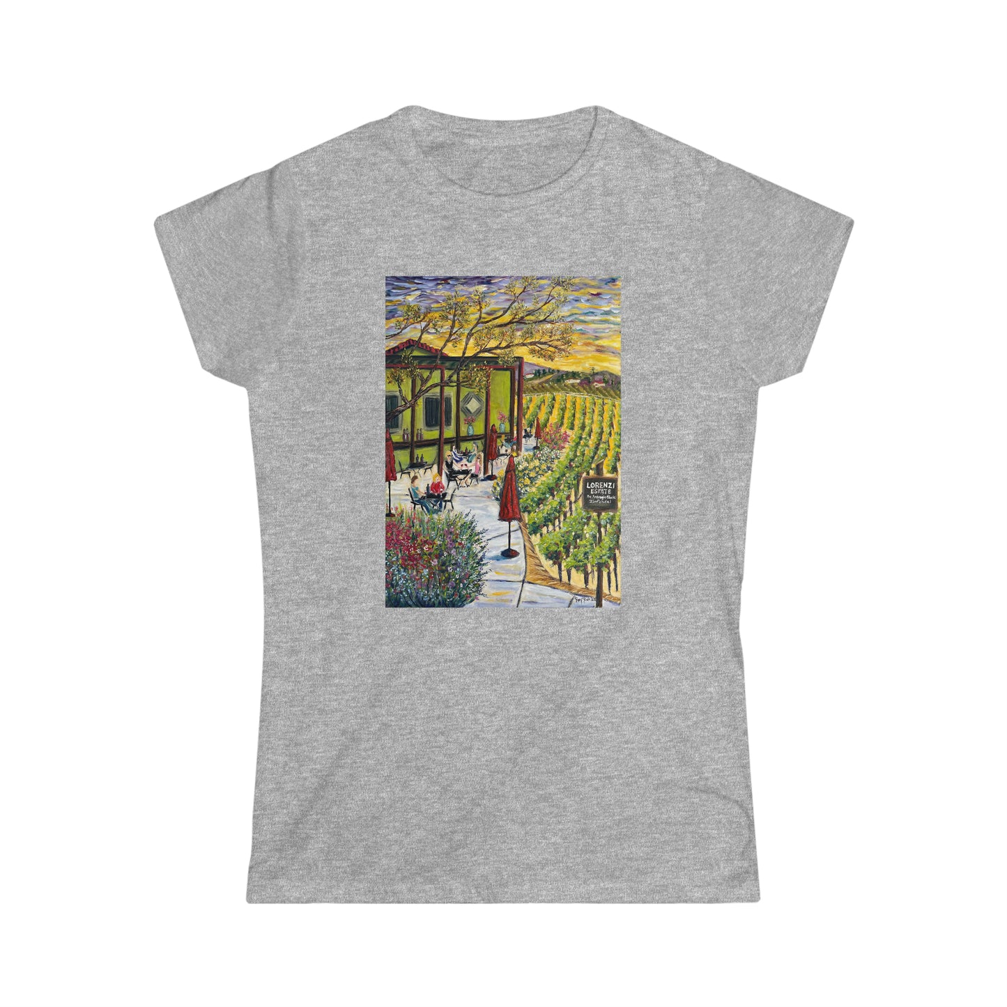 Lorenzi Estate Wines Terrace Camiseta semiajustada estilo suave para mujer