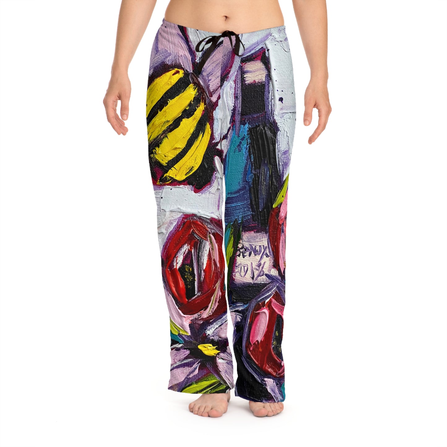 Bee Happy-Bee Wine and Roses -Print-Women's Pajama Pants