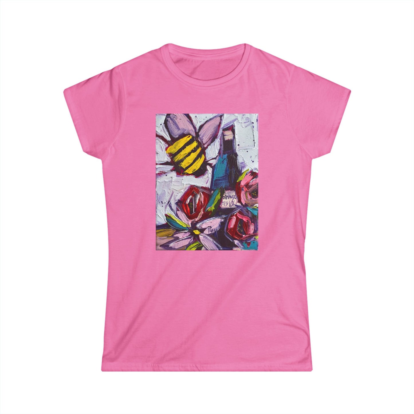 Bee Happy Women's Softstyle  Semi-Fitted Tee