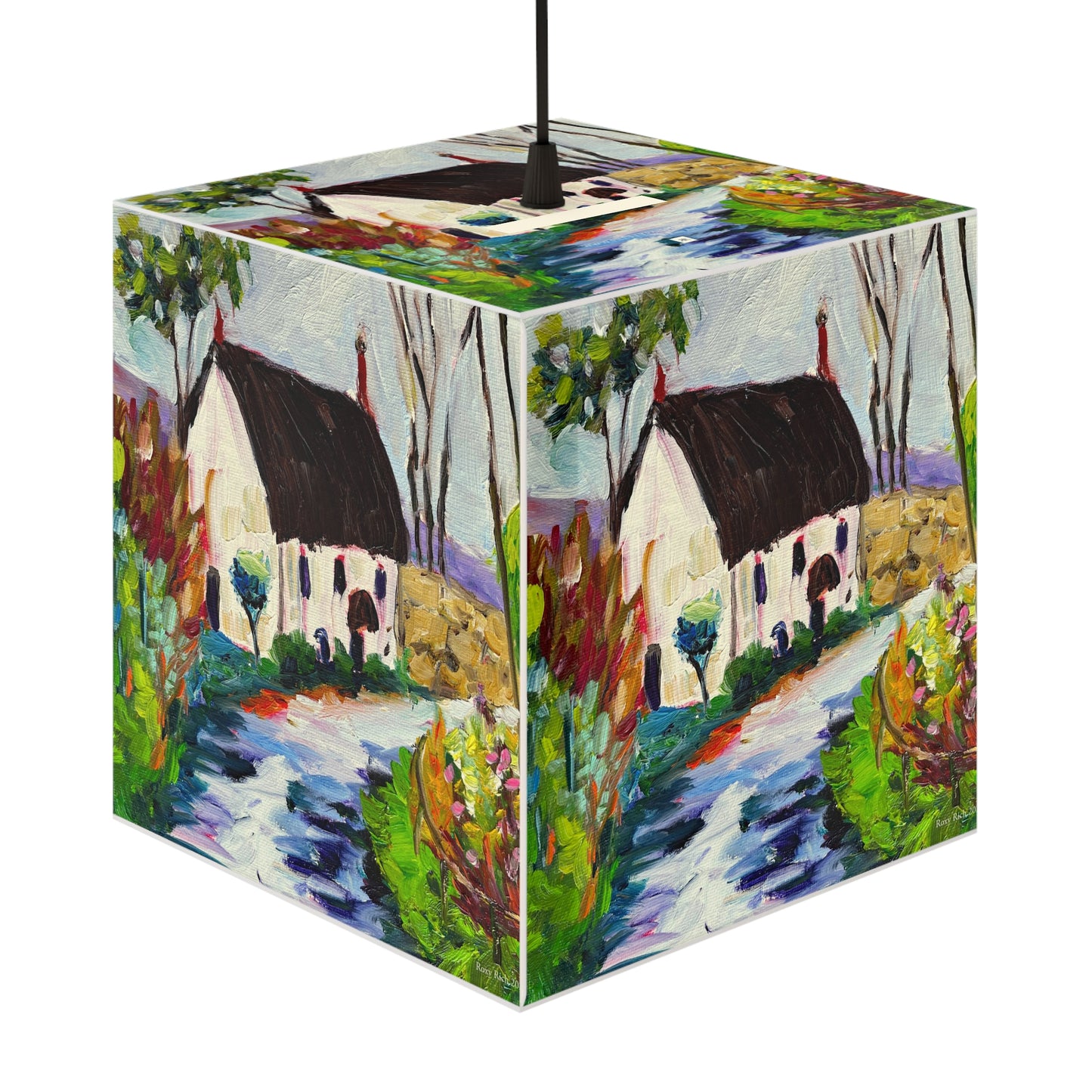 Country Cottage Cotswolds Cube Lamp
