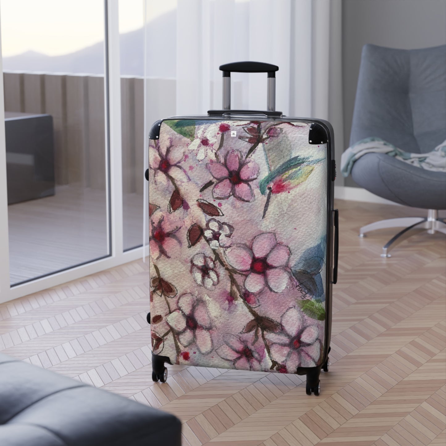 Hummingbird in Cherry Blossoms  Carry on Suitcase (+2 Sizes)
