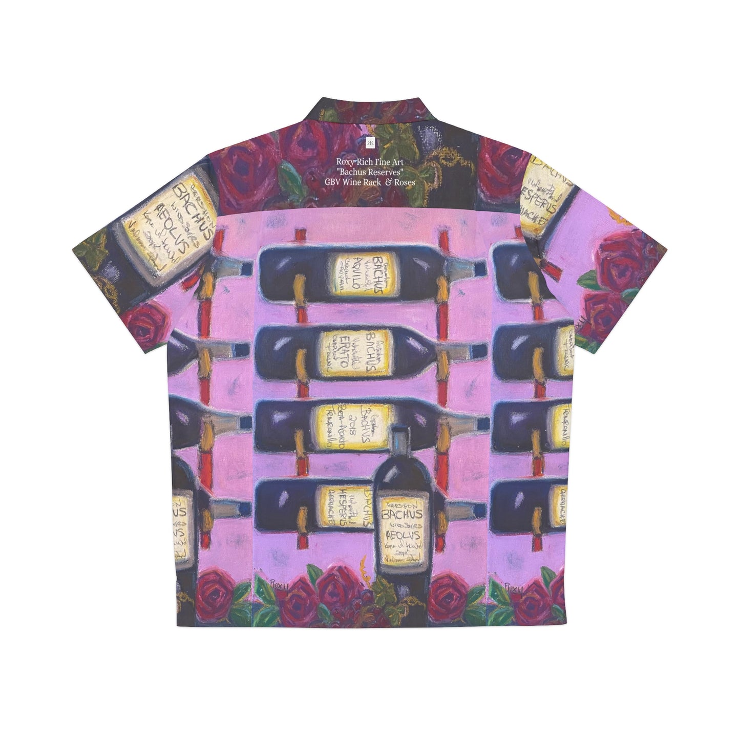 Bachus Reserves GBV Wine Rack and Roses Camisa hawaiana para hombre