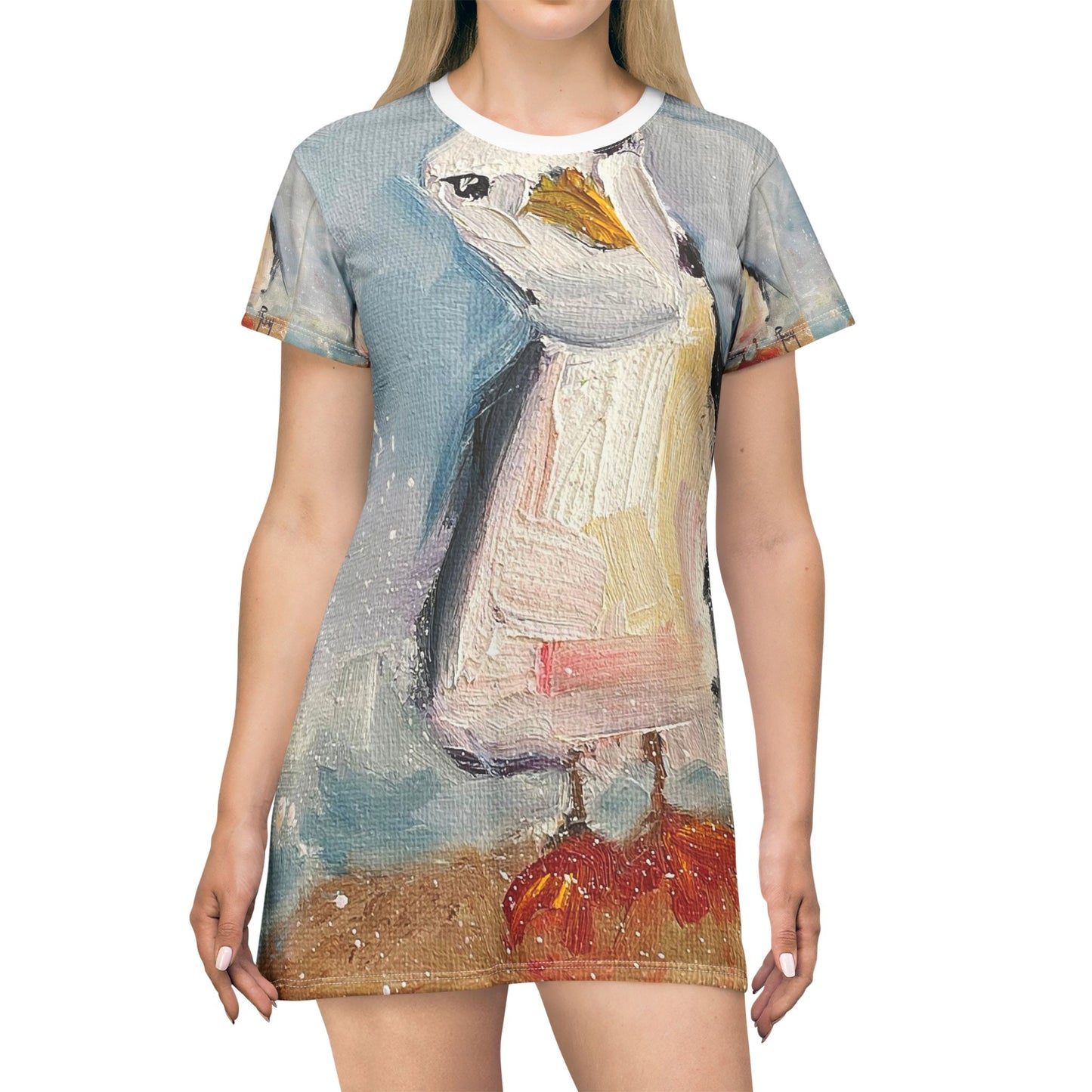 T-Shirt Dress -Inquisitive Seagull