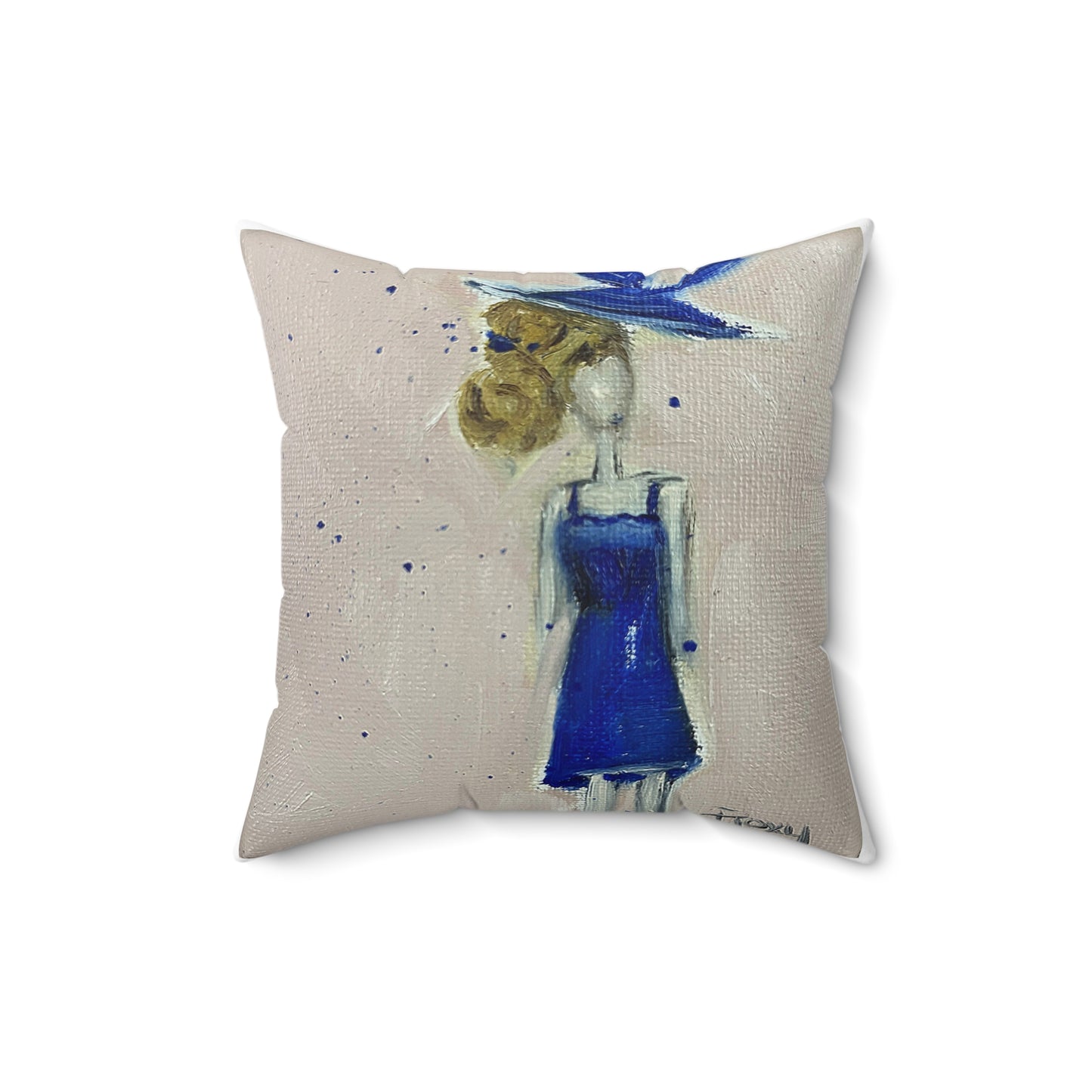 Fascinating in Blue Indoor Spun Polyester Square Pillow