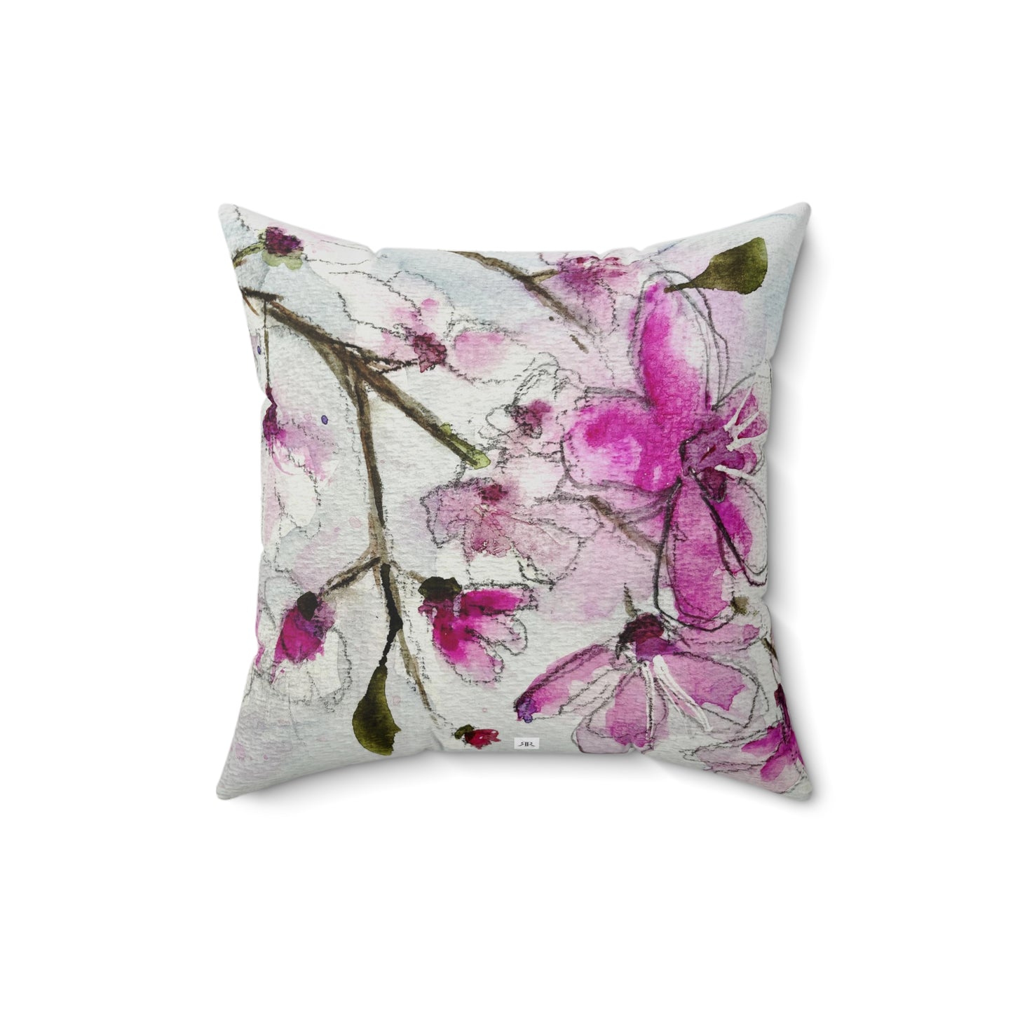 Cherry Blossoms #3 Indoor Spun Polyester Square Pillow