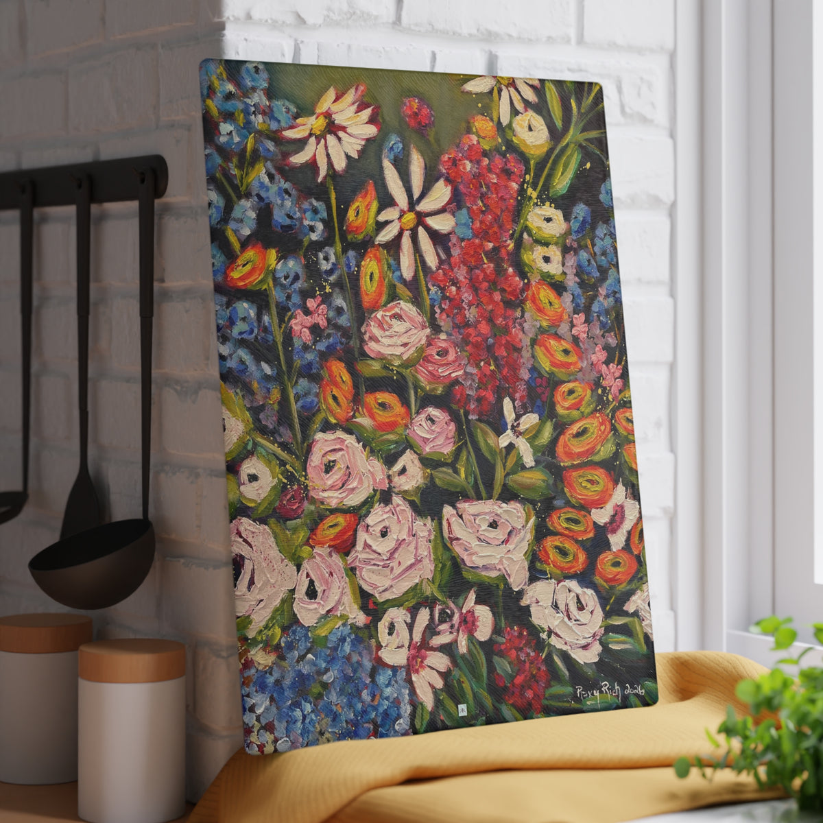 Glass Cutting Board-Moonlight Meadow