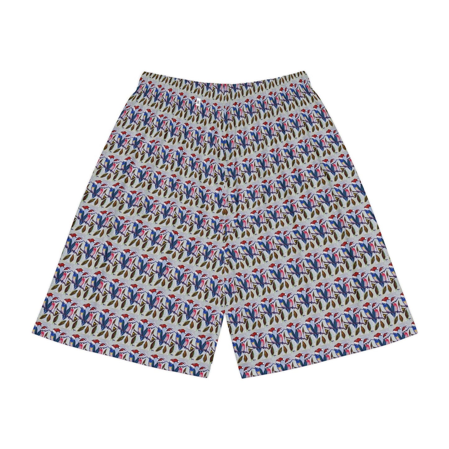 Men’s Lounge Shorts — Festive Hummingbirds in Santa Hats All-Over Print