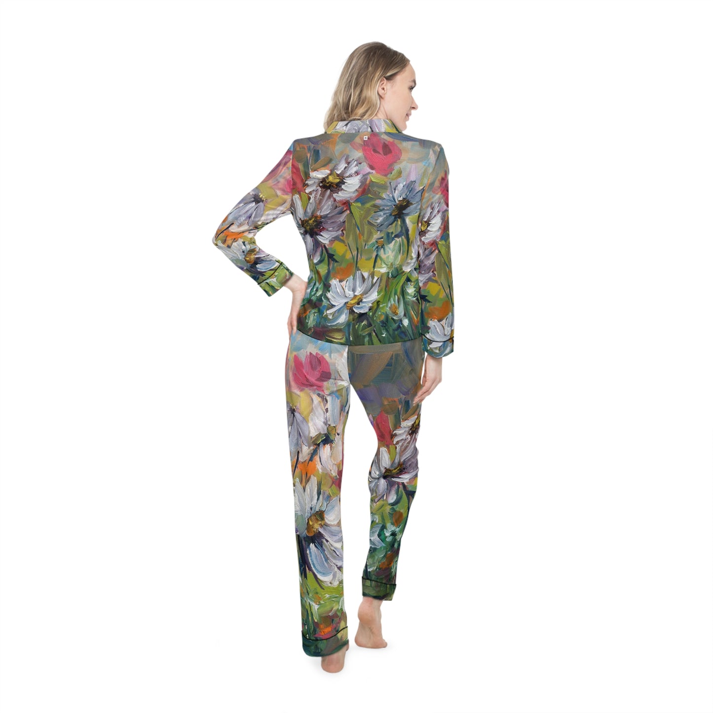 Satin Pajamas - Impressionist Daisies