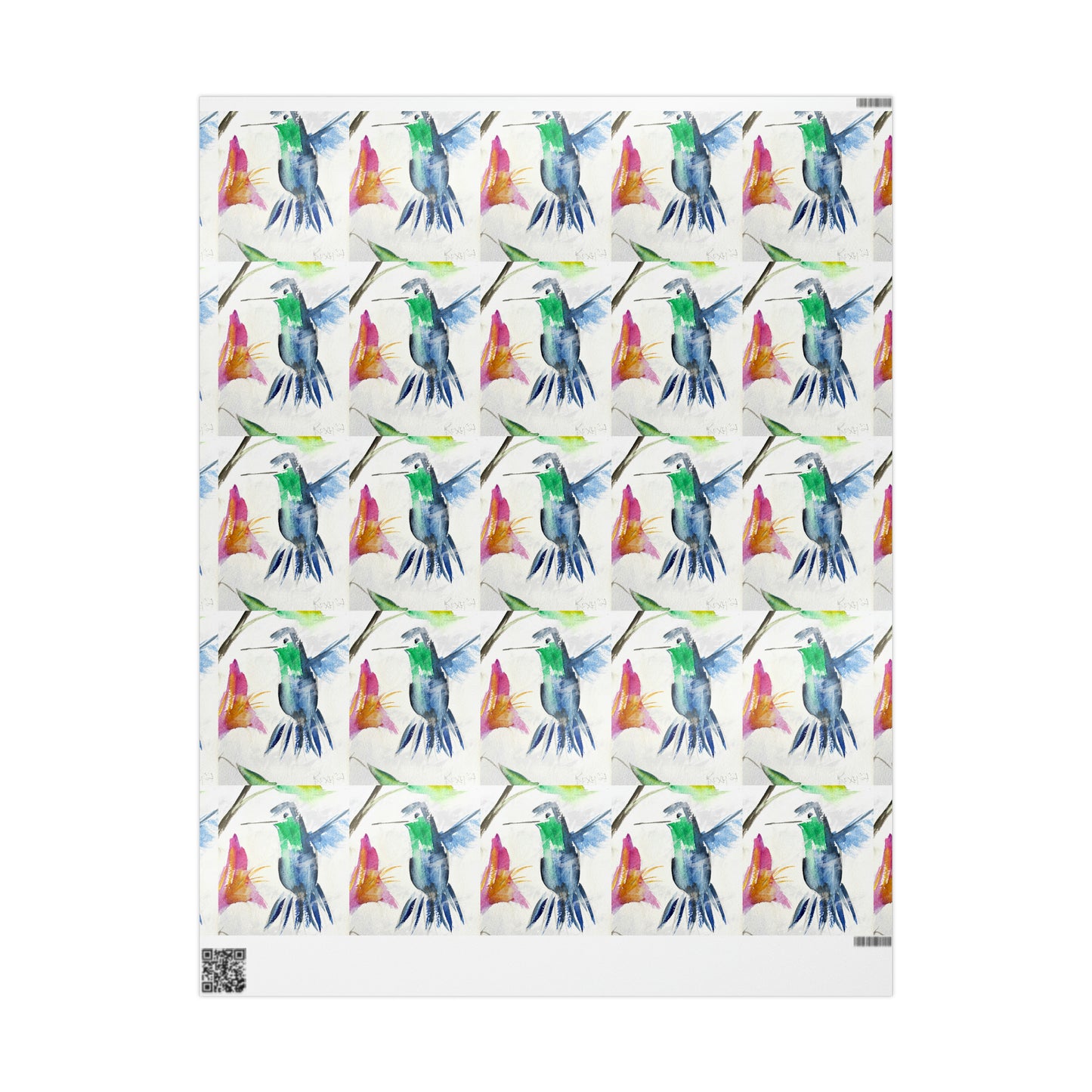 Floaty Blue Hummingbird (3 Sizes) Wrapping Papers