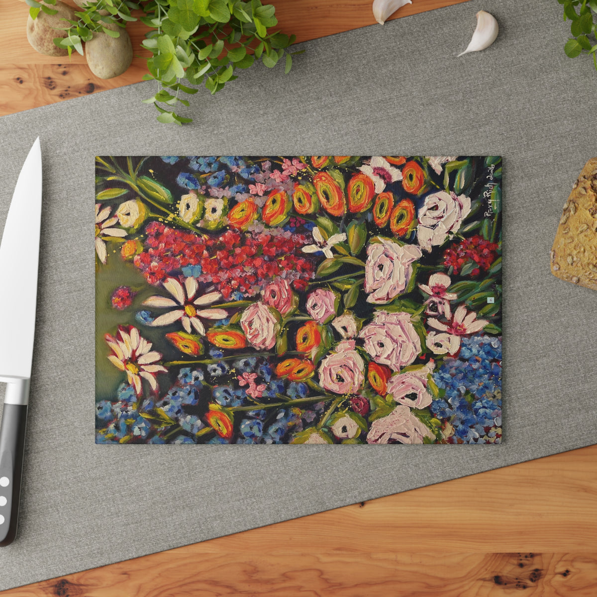 Glass Cutting Board-Moonlight Meadow