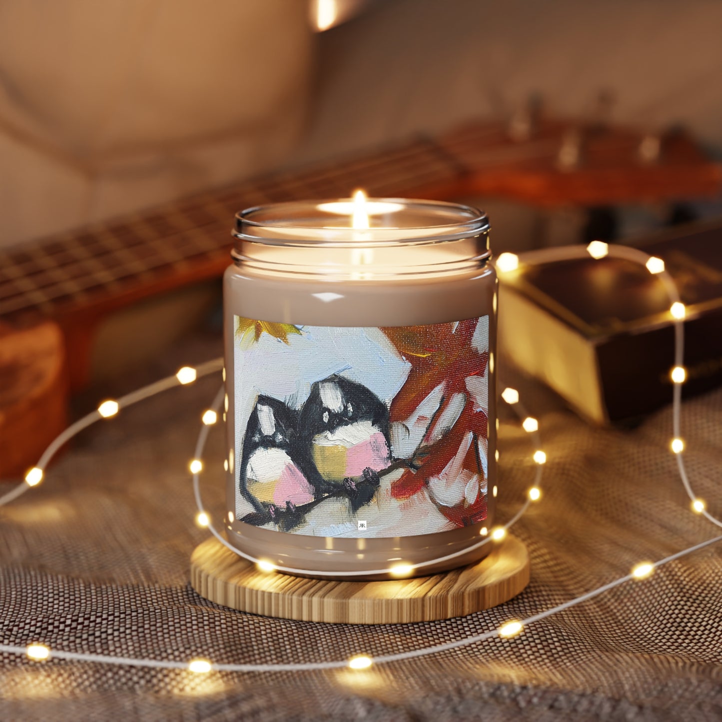 Scented Candle 9oz-Chickadees in a Maple Tree