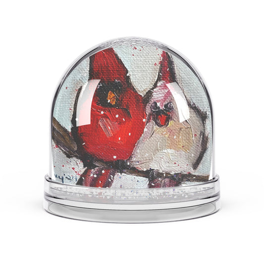 Snow Globe - Male and Female Cardinal Couple