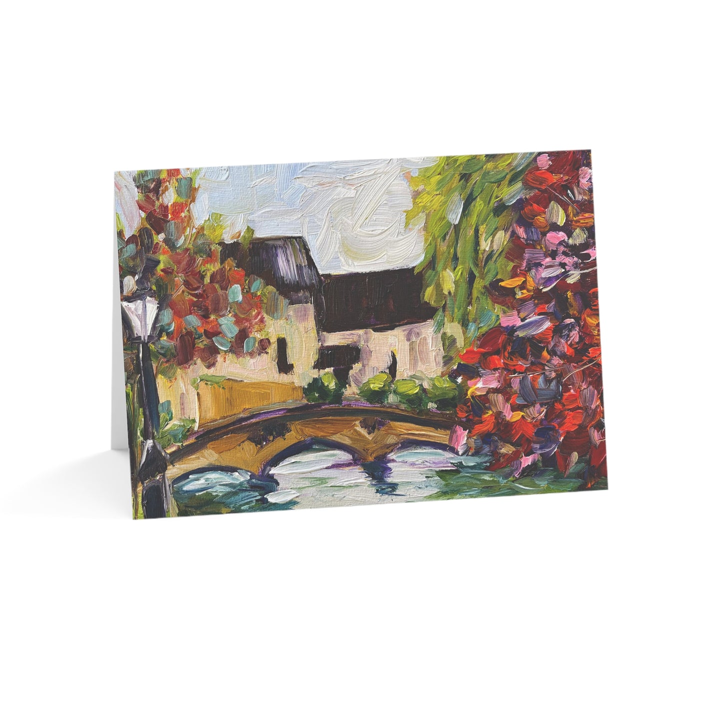 Bourton on the Water in Autum Cotswolds Greeting Cards
