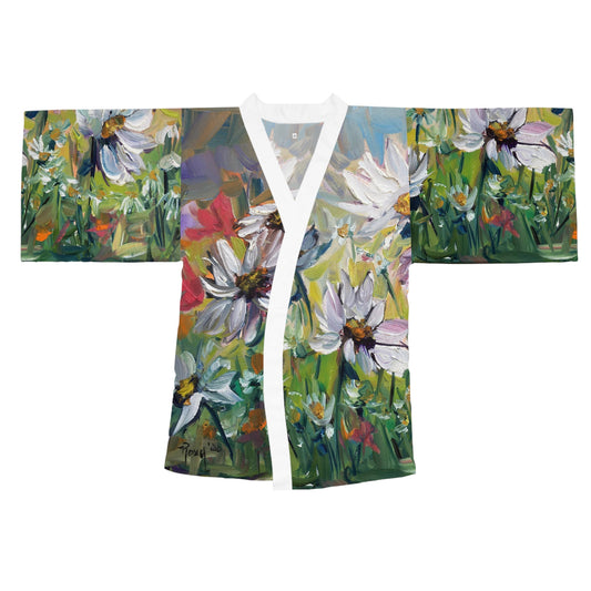 Kimono Robe -Abstract Daisies