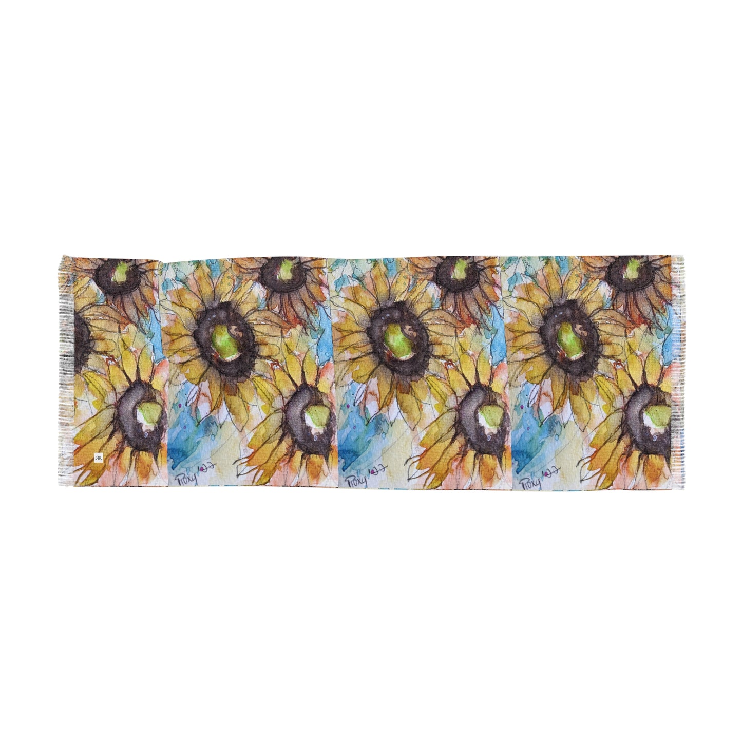 Colorful Scarf — Artistic Lightweight Neck Wrap- Sunflowers
