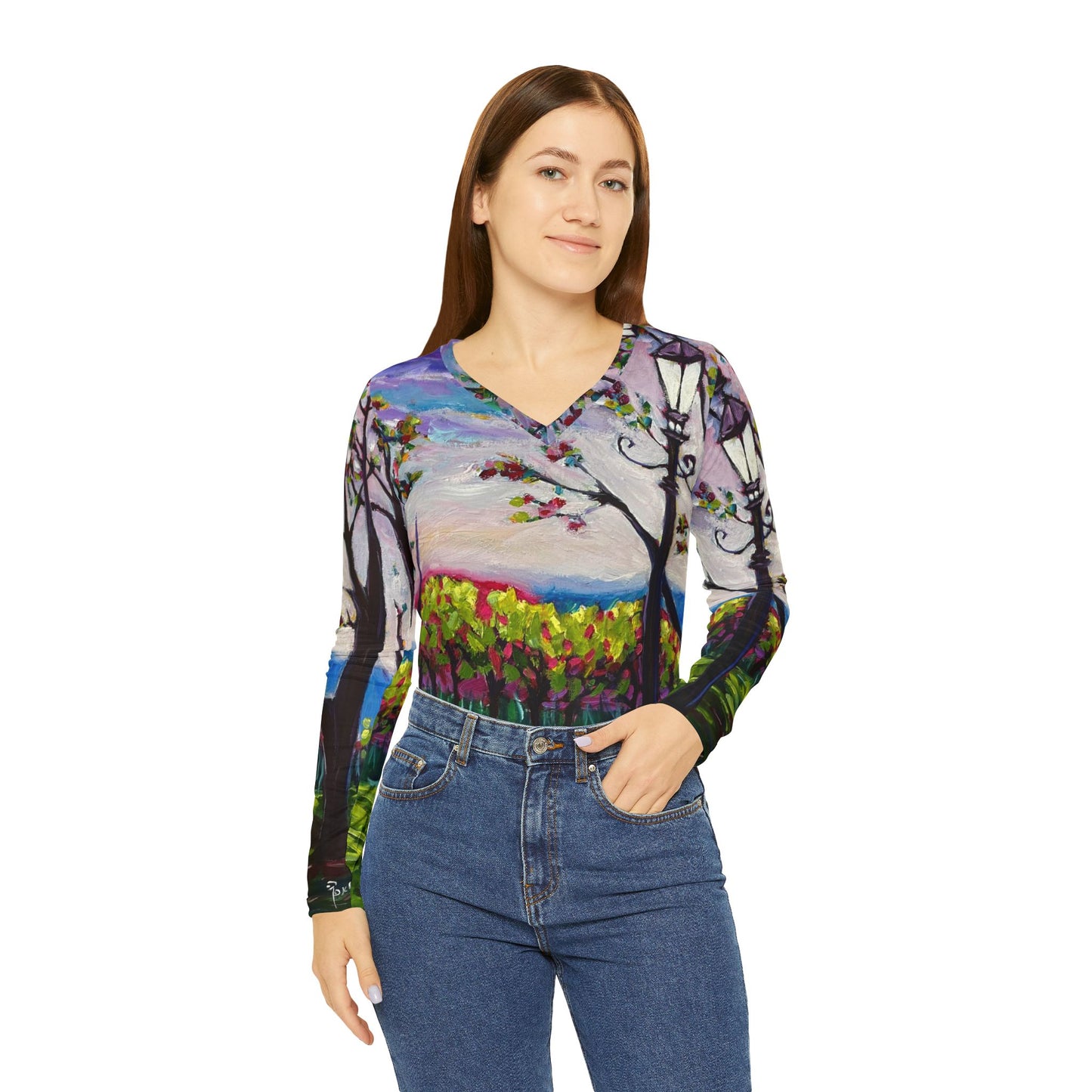 Long Sleeve Shirt-Sundown in Surrey - V-neck Women's