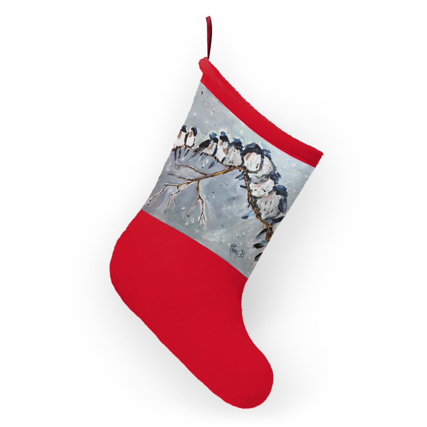 Group Hug Snowy Fairy Wrens Christmas Stocking