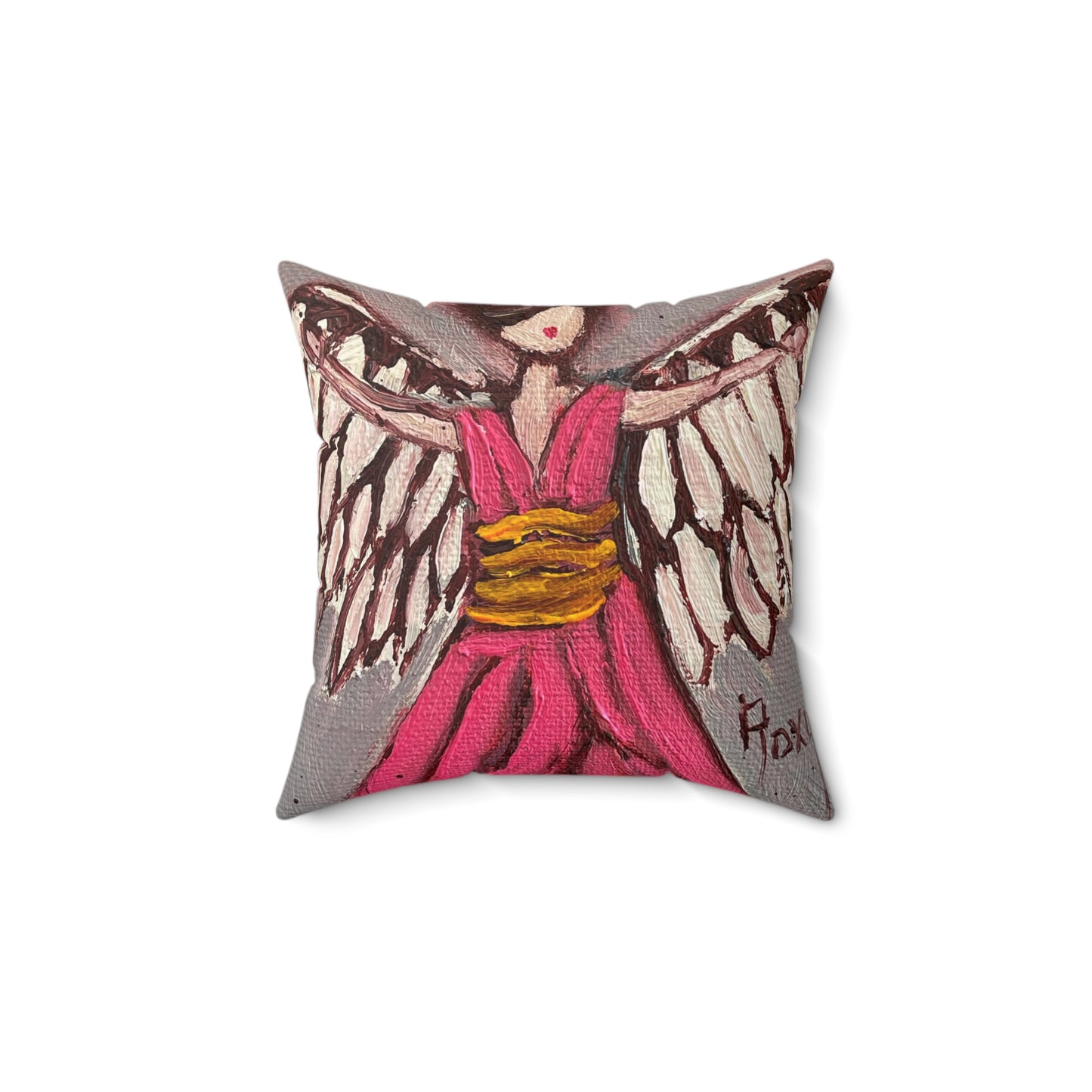 Pink Angel Indoor Spun Polyester Square Pillow