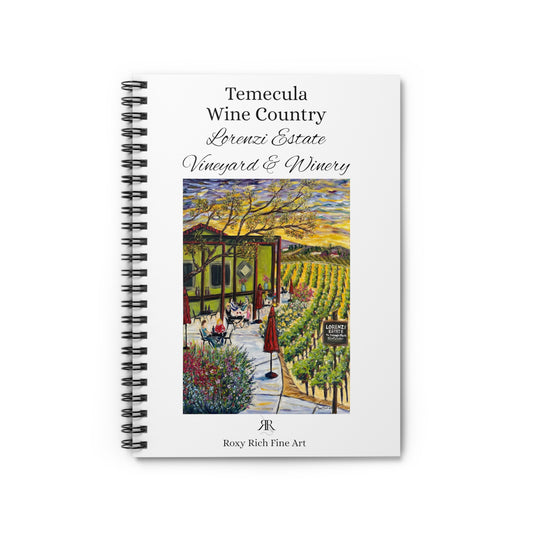 Región vinícola de Temecula "Terraza de la finca Lorenzi" Cuaderno de espiral