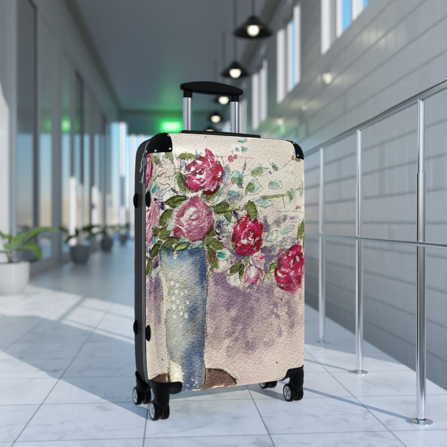 Rosas en el vestíbulo maleta de mano