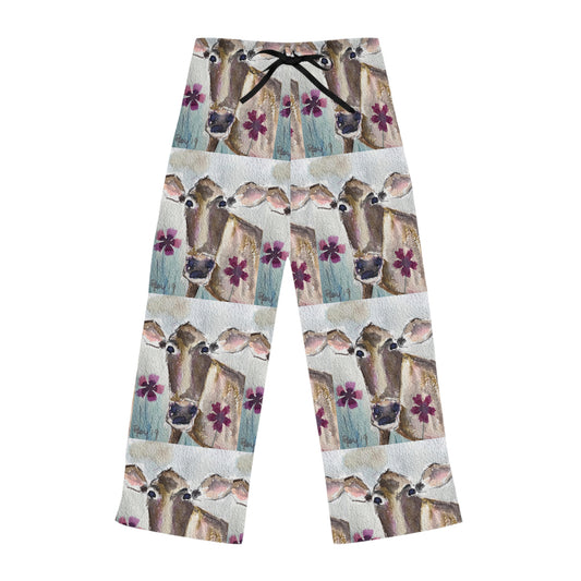 Pajama Pants - Petals Cow - Women's Pajama Pants