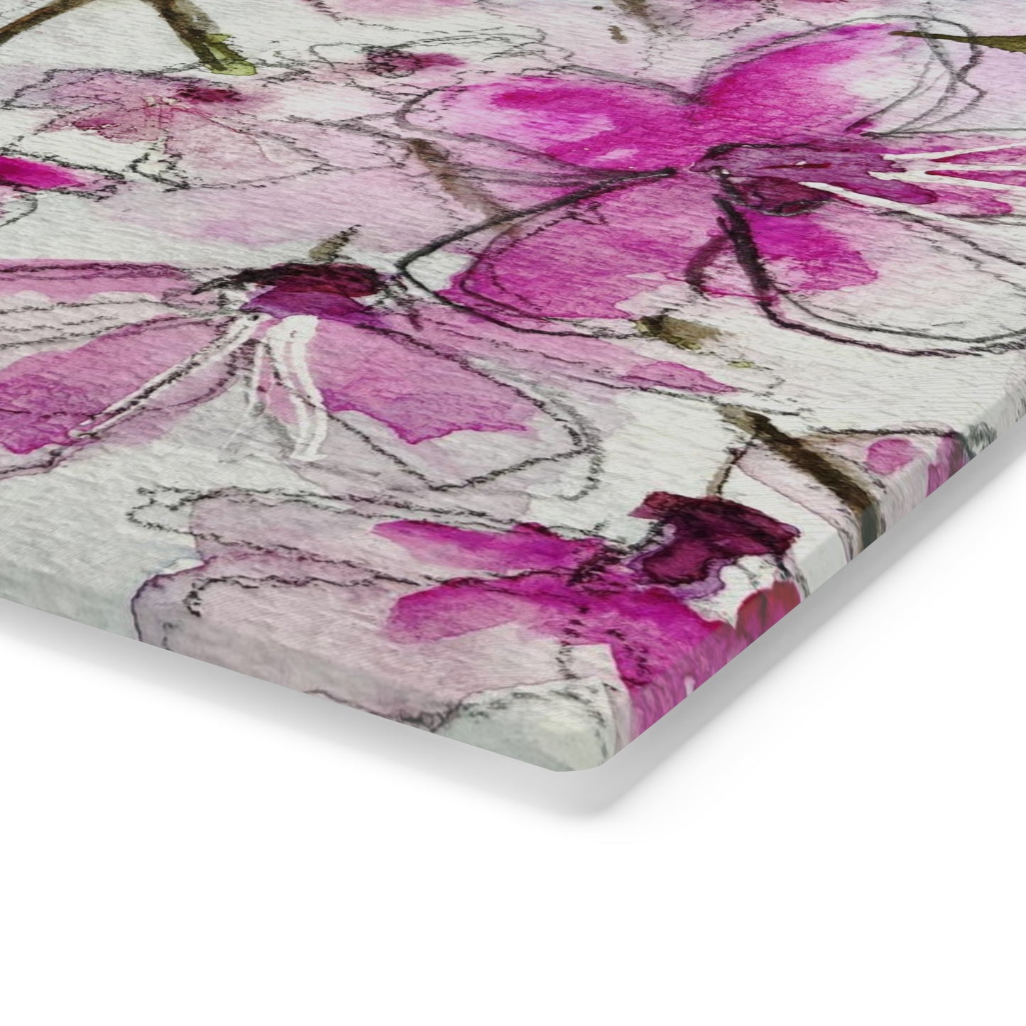 Cherry Blossoms #3 Glass Cutting Board