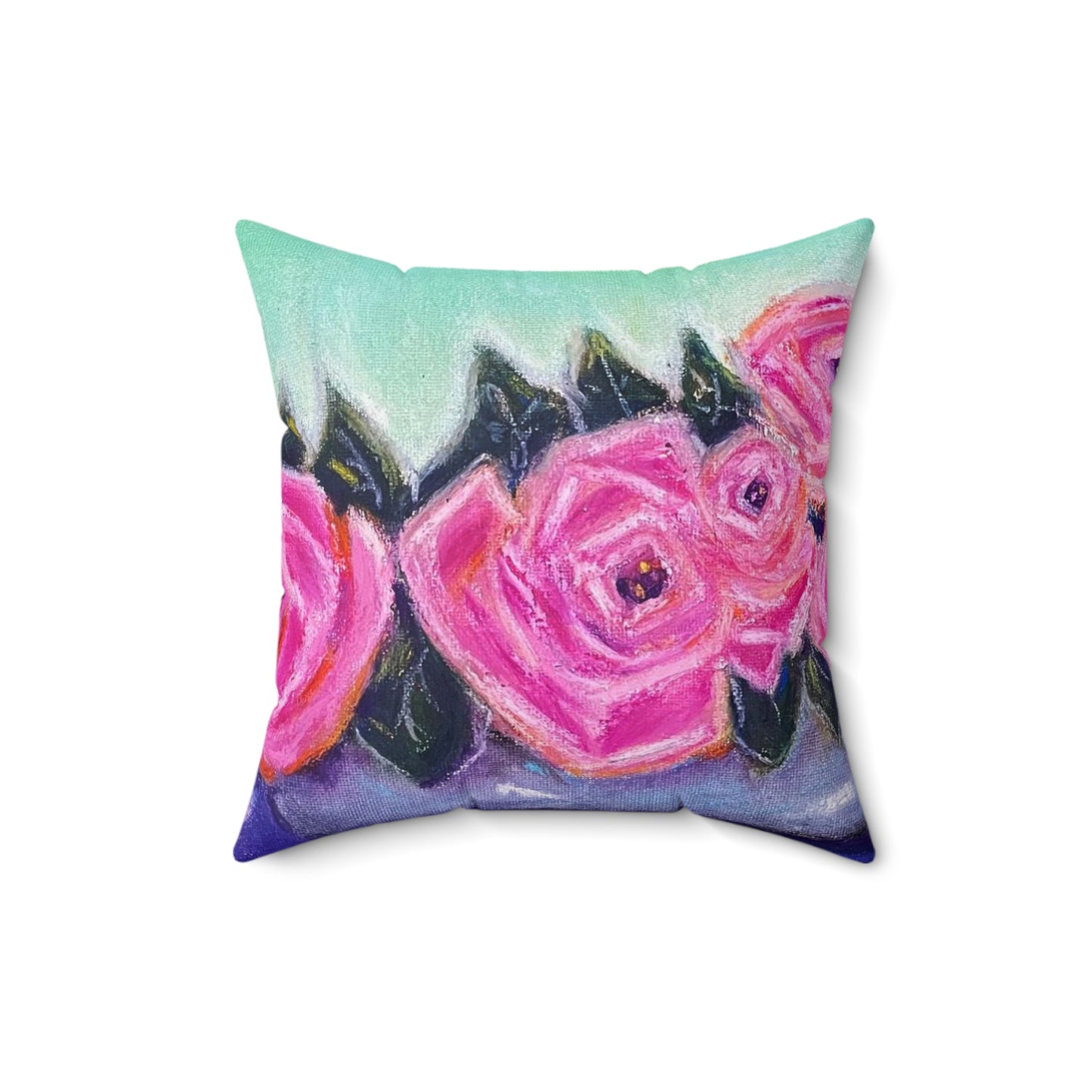 Tin Full of Roses Indoor Spun Polyester Square Pillow