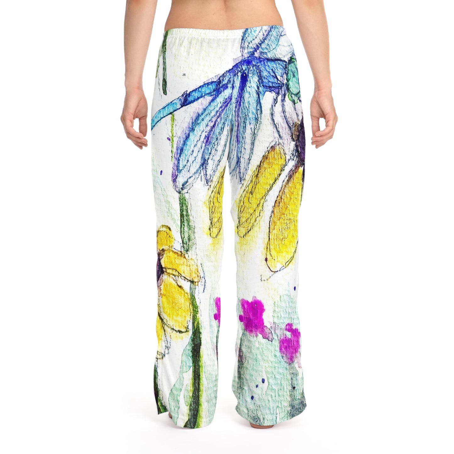 Pajama Pants - Dragonfly on a Coneflower- Women's Pajama Pants