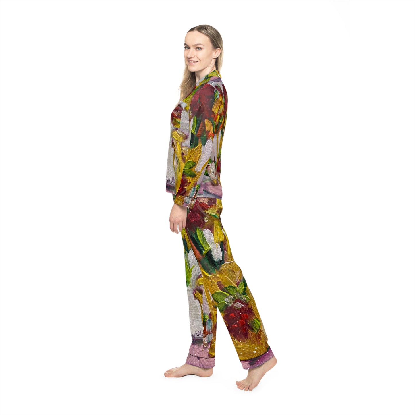 Satin Pajamas — Luxurious Silky Sleepwear Set- Petals on my Patio