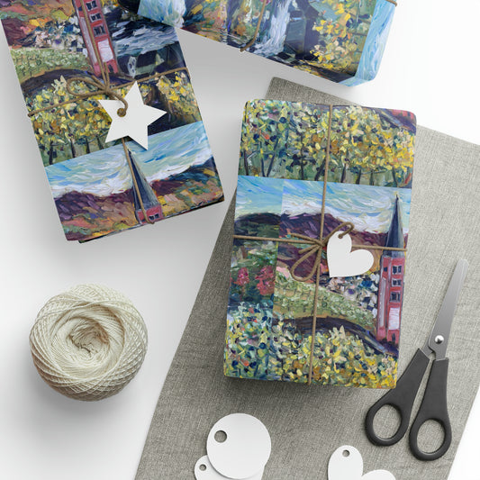Merl Vineyard Impressionist Landscape (3 Sizes) Wrapping Papers