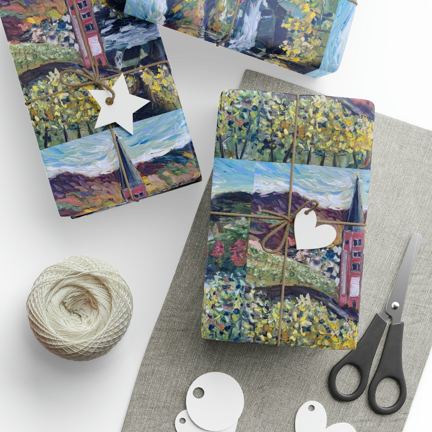 Merl Vineyard Paysage impressionniste (3 tailles) Papiers cadeaux