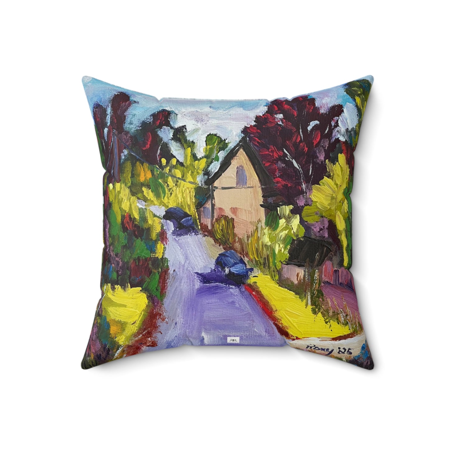 Indoor Spun Polyester Square Pillow-Passing Through Whitney-Cotswolds