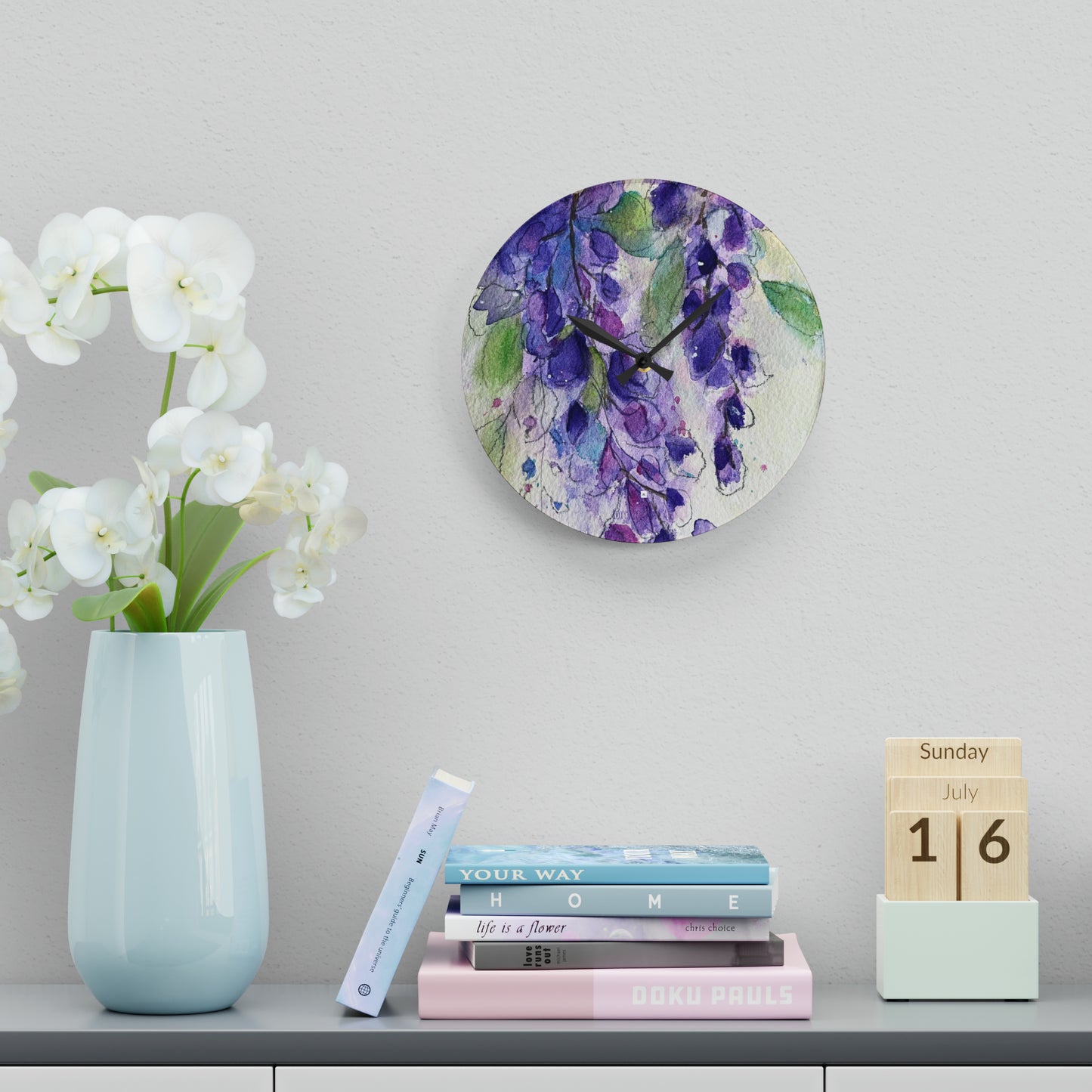 Wisteria Acrylic Wall Clock