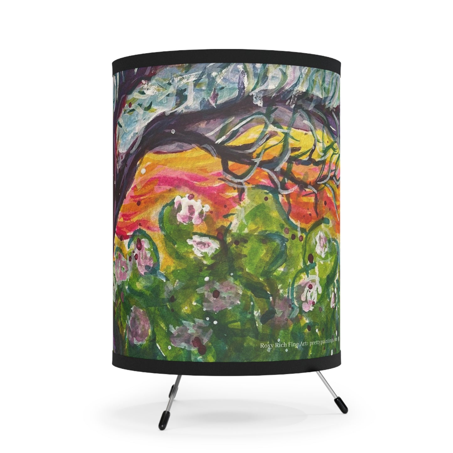 Windy Trees in Wine Country Tripod Lamp